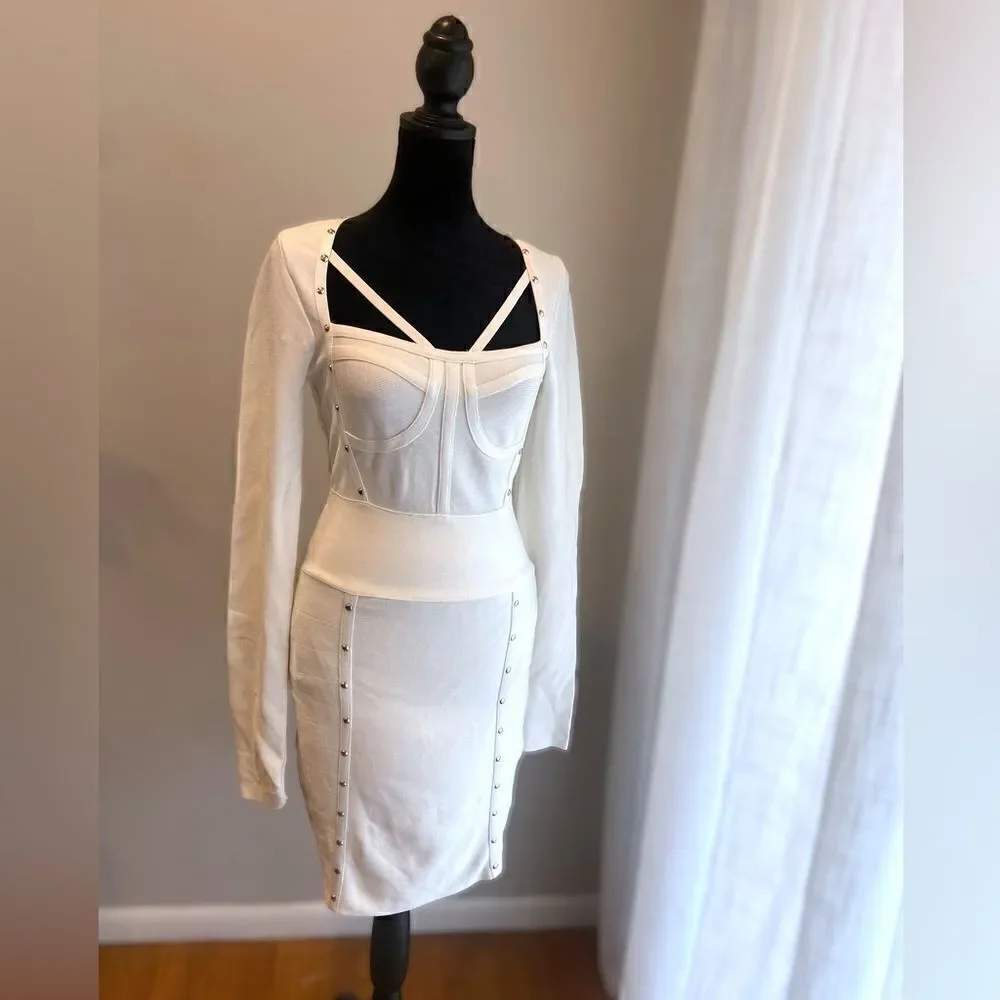 Guess by Marciano Sudded Long Sleeve Bandage Dress size M